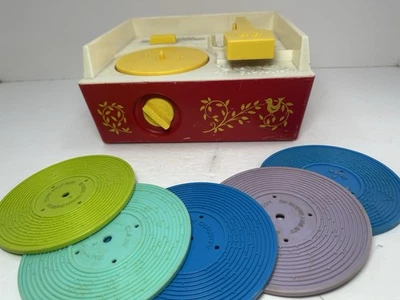Vintage Fisher Price Music Box Record Player 1971 with 5 Records, Tested (READ) - Image 1 of 4