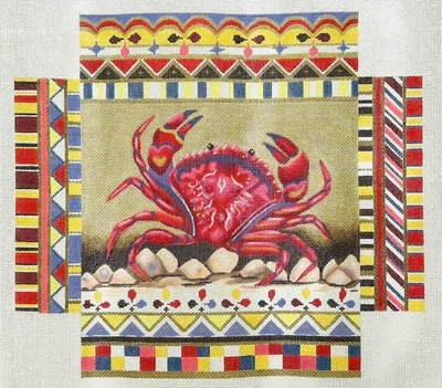 Cubierta de ladrillo cangrejo pintada a mano de lona de punta de aguja grande Amanda Lawford 3053 Foto 1 de 4