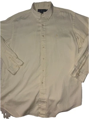 Camisa de Vestir De Colección Ralph Lauren Yarmouth Años 90 LS Off White Talla 16 1/2”, 32/33” Foto 1 de 4