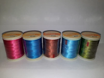 VTG Lot of 5 Spools ~ Wonderfil Thread ~ Rayon 40 wt ~ Mixed Colors ~ 150 Meters - Image 1 of 4