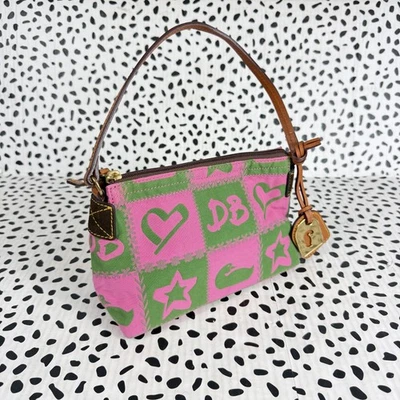 DOONEY & BOURKE Pink and Green Canvas Mini Bag - Duck/Star Design - Image 1 of 4