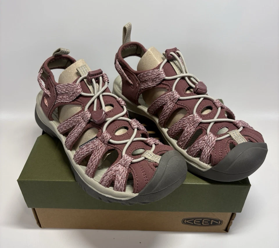KEEN Women's Whisper Closed Toe Sport Sandals US Size 8 Rose Brown/Peach Parfait