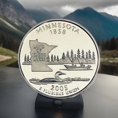 2005 - S MINNESOTA State Quarter Gem Proof Deep Cameo CN-Clad Coin - Image 1 of 2