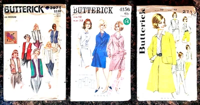 3-BUTTERICK PATTERNS  #3971, #4156, #2710 COMPLETE - Image 1 of 2