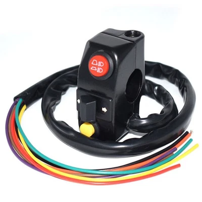 Interruptor de luz giratoria de bocina de montaje en manillar de motocicleta de 1 pieza 7/8" 22 mm para Honda Yamaha Foto 1 de 4