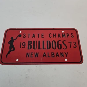 Nuevo Albany IN 1973 Sate Champs Bulldogs matrícula metal - Imagen 1 de 2