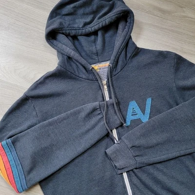 Sudadera con Capucha Aviator Nation Para Mujer L Gris Cremallera Completa Rayas Bordado Logo Sudadera Foto 1 de 4