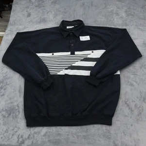 Camisa Alexxus Exclusiva Para Hombres 2XLT Negra Manga Larga Cuello Extendido Botón Rayas - Imagen 1 de 17