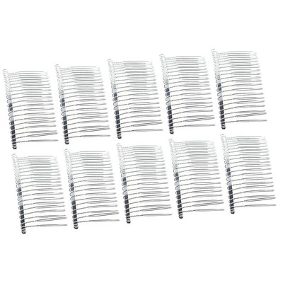 10 Pieces DIY Blank Metal Hair Clips Side Comb 20 Teeth Bridal Accessories - image 1 of 4