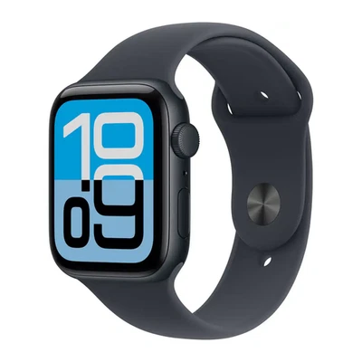 Apple Watch SE 3 44mm GPS Midnight Aluminum Case w Sport Band M/L MEHQ4LW/A 2025 - Image 1 of 3