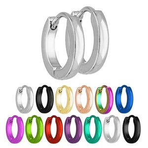 Treuheld® - Creolen Ohrringe - Edelstahl | Schmal - 3 Größen - 13 Farben (6677)  - Bild 1 von 15