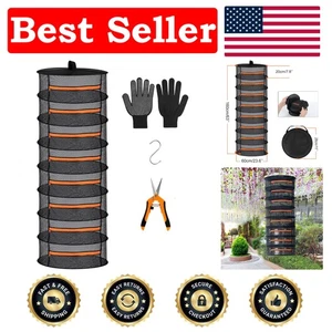 Space-Saving Mesh Herb Drying Rack - Lightweight Hanging 8-Layer Net for Gardens - Picture 1 of 8