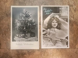 Konvolut 2 alte fotografische Weihnachtspostkarten  - Bild 1 von 2