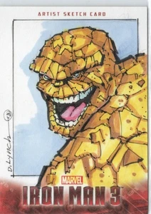 Iron Man 3 2013 Upper Deck Marvel Artist Sketch Card 1/1 Dave Lynch THE THING - Picture 1 of 4