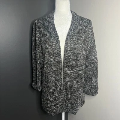 Blazer forrado delantero abierto negro blanco Lauren Conrad para mujer nuevo con etiquetas - talla M Foto 1 de 4