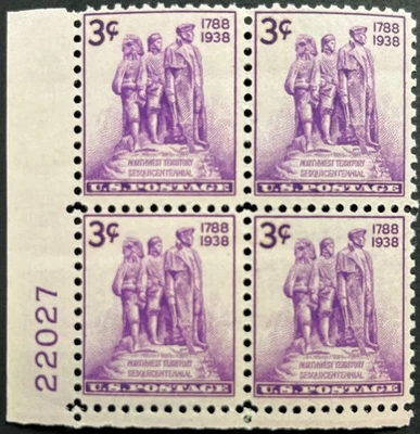 U.S. Scott #837, Plate Block of 4, Northwest Territory 150th Anniv., F-VF, MNH - Image 1 of 2