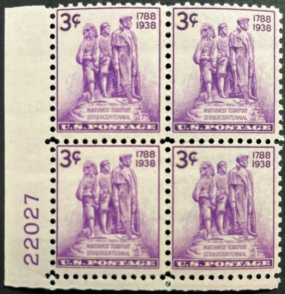 U.S. Scott #837, Plate Block of 4, Northwest Territory 150th Anniv., F-VF, MNH - Image 1 of 2