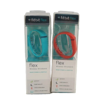 2X Fitbit Flex Wireless Wristband Fitness Run, Sleep Activity Tracker Pink Blue - Image 1 of 4