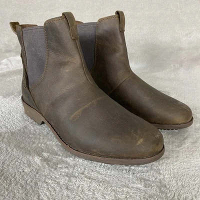 Teva Ellery Botas Mujer Talla 11 Cuero Marrón Impermeables Chelsea Tobillo NUEVAS Foto 1 de 4