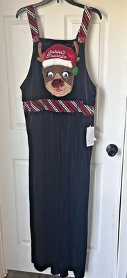 Macacão Romper Velvet Reindeer Christmas Feio XXL Preto Novo! BxDD - Imagem 1 de 4