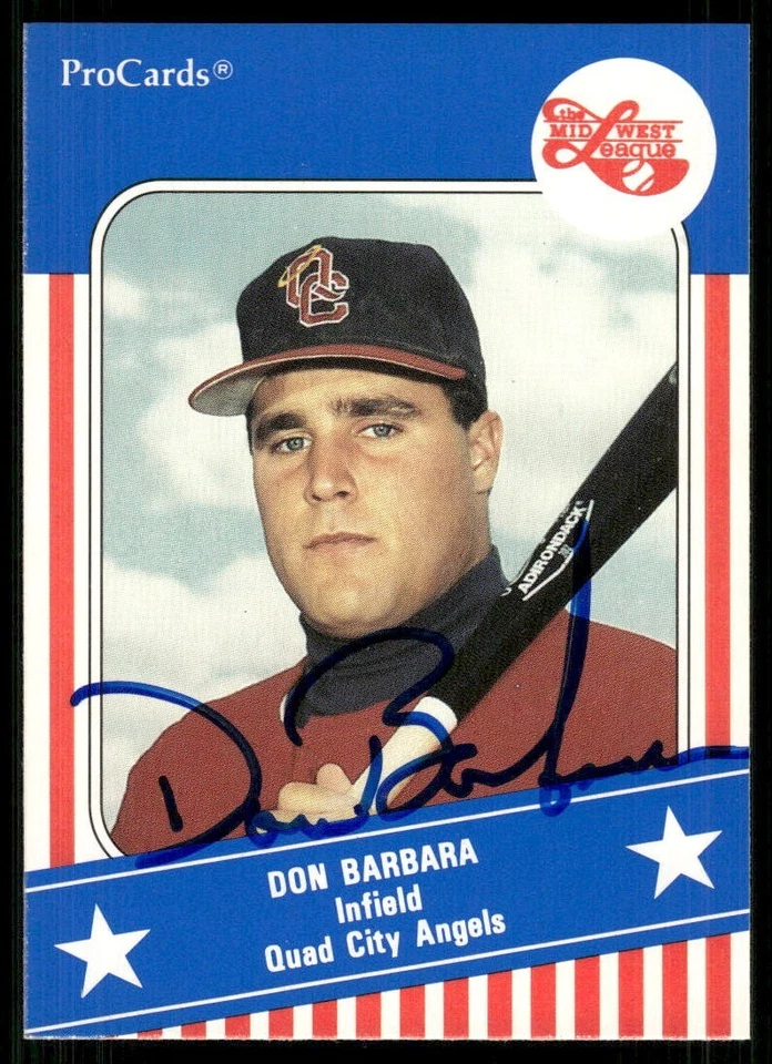 1991 Quad City Angels DON BARBARA Signed Card autograph auto - Image 1 of 1