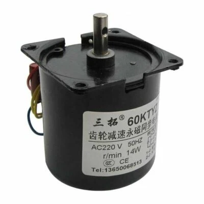 Synchronous Motor 60KTYZ AC 220V 50Hz 1.2RPM-110RPM CW/CCW 14W Gear Motor - Bild 1 von 4