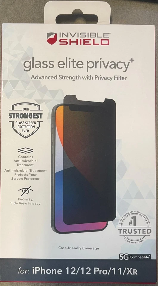 ZAGG InvisibleShield Elite Privacy Screen Protector iPhone 12 Pro 12 11 XR
