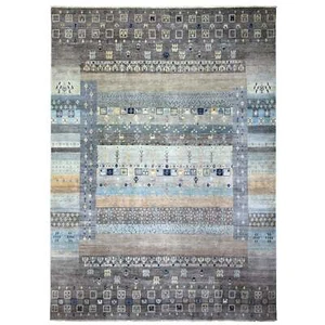 10'x13'8" Space Gray Afghan Kashkuli Soft Wool Hand Knotted Rug R71917 - Picture 1 of 12