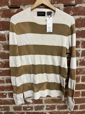 Suéter a Rayas Negro Marrón 1826 Manga Larga Mediana Nuevo con Etiquetas Foto 1 de 3