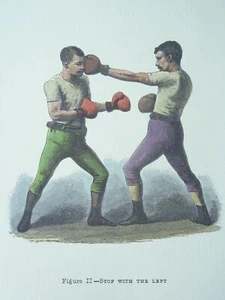 Boxing Print STOP WITH THE LEFT Figure Il from a Victorian Engraving - Picture 1 of 1
