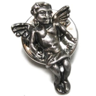 Silver Plated Cherub Tie Tack/Lapel Pin - Image 1 of 4