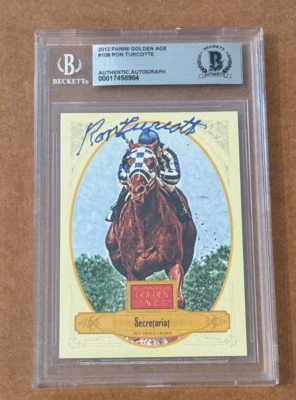 RON TURCOTTE FIRMADO 2013 PANINI EDAD DE ORO BECKETT BAS SECRETARÍAT Foto 1 de 2