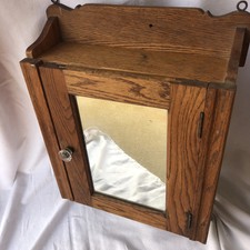 Beautiful Antique Original Oak Bathroom Medicine Wall Cabinet Mirror Mikkelsen