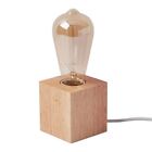 Ouxean Vintage Table Lamp,Small Bedside Lamp With Square Wooden Base Desk Lam...