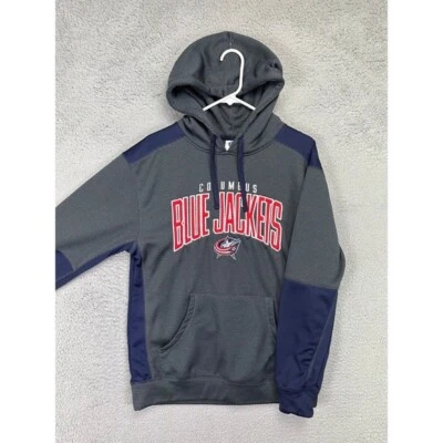 НХЛ свитер мужской средний серый Columbus синий куртки толстовка с капюшоном шнурок - Изображение 1 из 4