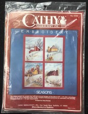 Cathy Needlecraft 4 Seasons Barn Crewel Embroidery Kit Spring Summer Fall Winter