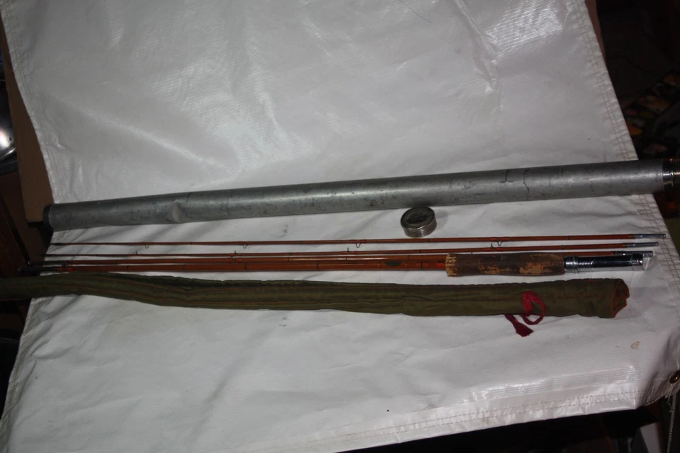 Caña de bambú Shakespeare #1367 vintage de 1920 8 1/2' pies con estuche punta extra Foto 1 de 4