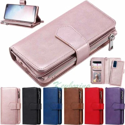 For Samsung S21 Ultra S20 S10 S9 S8 Magnetic Removable Wallet Leather Case Cover - Image 1 of 4