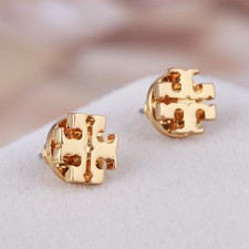 Tory Burch Stud Earrings Gold Ebay Tory Burch Gold Small T Logo Stud Earrings Clic