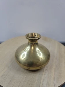 Vintage Brass Kalash Vase Golden made in India 3" - Picture 1 of 6