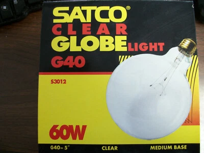 SATCO G40 60W CLEAR GLOBE  (S301200) - Image 1 of 3