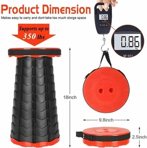 Folding Stool Telescopic Chair Portable Camping Fishing travel Collapsible Seat - Picture 1 of 20