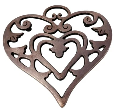 MIMADO CHEF Corazón Remache Patas de Cobre De Colección Granja Pesada Romántico/7"L Foto 1 de 2