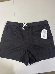 Wonder Nation Girls Pull-On Shorts sz XL Plus Elastic Waist Drawstring Black New - Picture 1 of 2