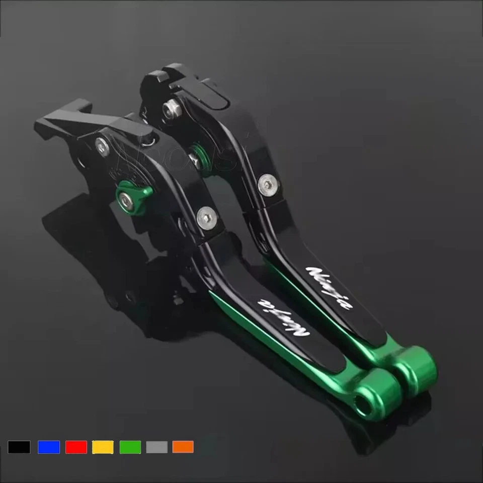Palancas de freno plegables ajustables CNC para Kawasaki Ninja 400 300R Ninja250R Foto 1 de 4