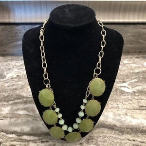 Premier Designs Acrylic Green Faceted Cabochon Jewelry Necklace - Picture 1 of 11