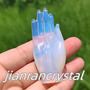 2.5" Opalite Hand Skull Carved Gift Quartz Crystal Skull Reiki Healing 1pc - Picture 1 of 15