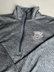 OKC Thunder Sweater Men’s Medium Adidas 1/4 Zip Pullover Team Issue - Picture 1 of 11