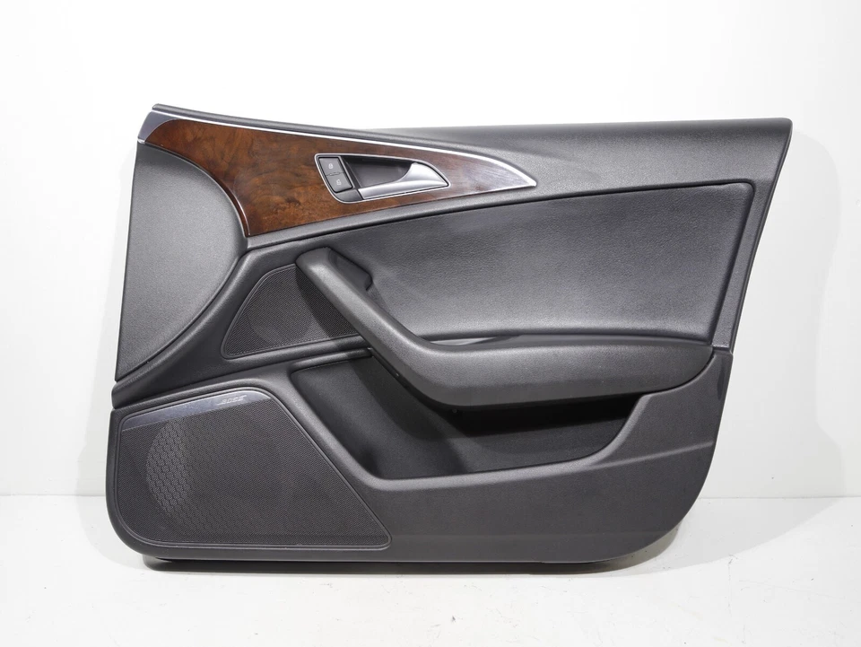 AUDI A6 C7 2012-2016 PASO DELANTERO DERECHO INTERIOR PUERTA PANEL MOLDURA NEGRO FABRICANTE DE EQUIPOS ORIGINALES 🚗 82 K Foto 1 de 4