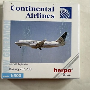 Herpa  512466 1:500 Diecast Airliner Continental Airlines Boeing 737-700 - Picture 1 of 1